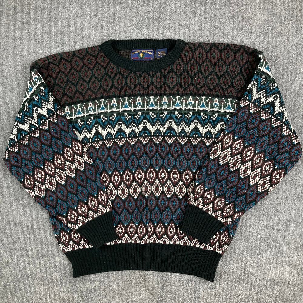 Apparel Workshop Sweater Mens Size‎ L Fair Isle Knit Multicolor Vintage Style